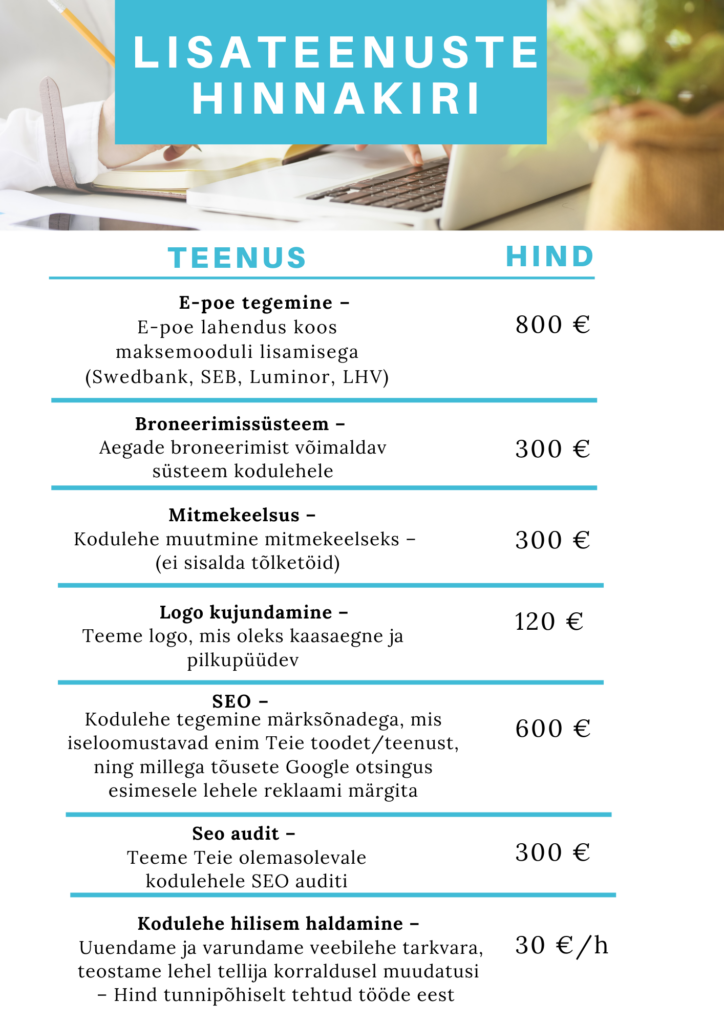 Kodulehe tegemine lisateenused - Combipact OÜ