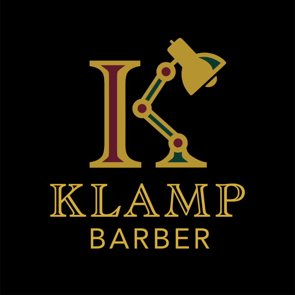 Logo tegemine 3 klamp barber logo, black bg